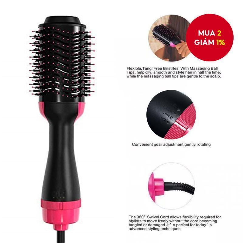 Bàn chải sấy tóc bằng khí nóng - Máy sấy tóc Ionic cho tóc ướt/khô