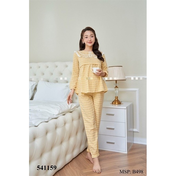 B2mum bộ bầu TD đũi kẻ vàng B498 TK