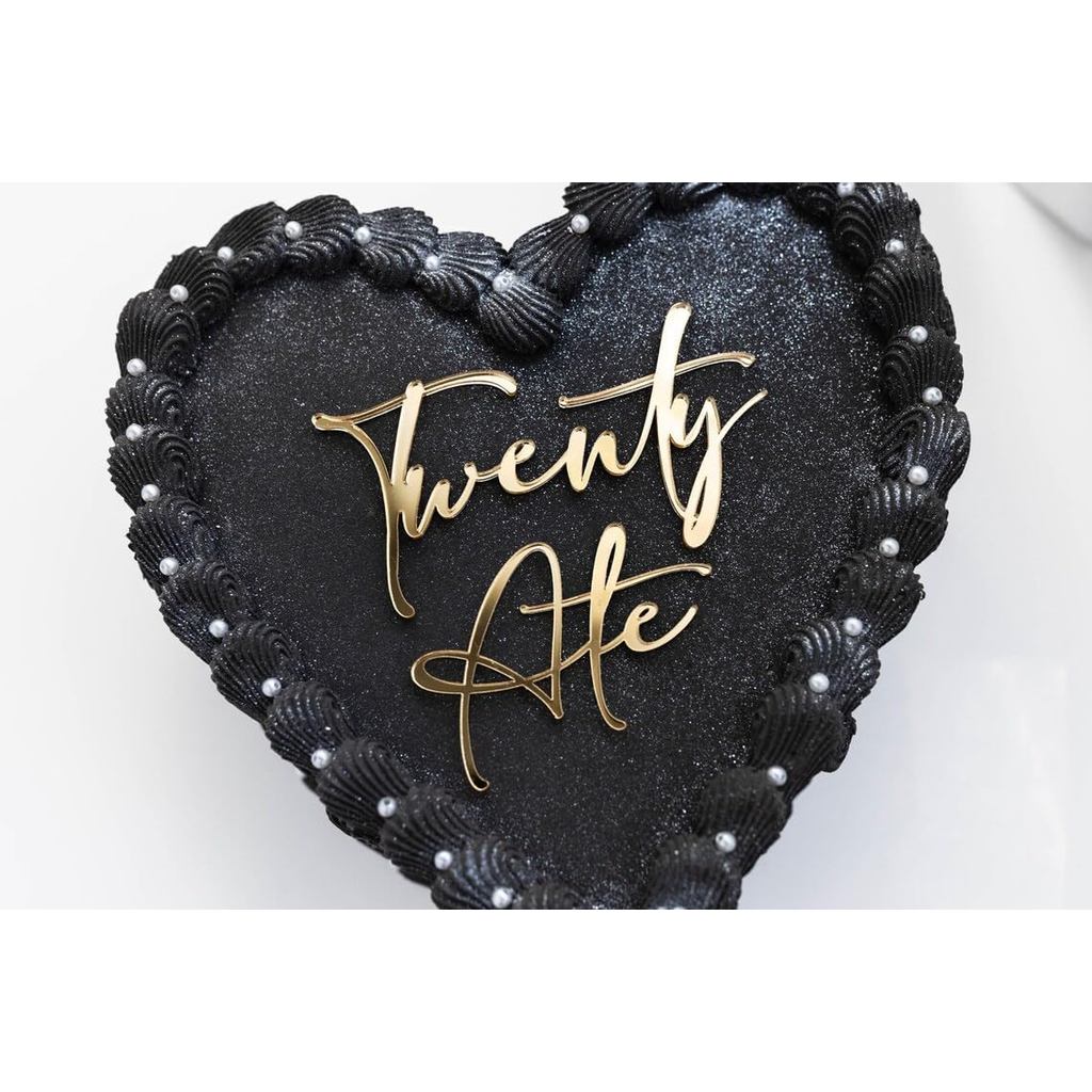 Twenty Ate Cake Topper - Golden Acrylic 28th Birthday Bling Cake Topper, 28th Happy Birthday Anniver