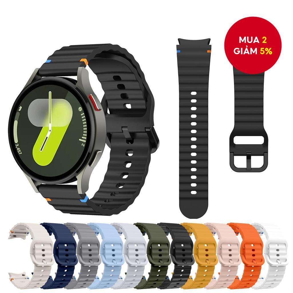 Dây đồng hồ thông minh cho Samsung watch7 dây silicone khâu sóng và dây đồng hồ silicone Galaxy watc