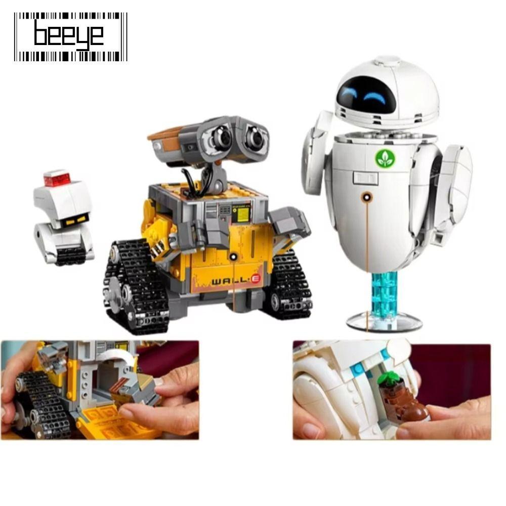 Bộ khối xây dựng BEEYE Wally và Eva, Đồ chơi robot búp bê Eva treo tường 811 CÁI dễ thương, Gạch lắp