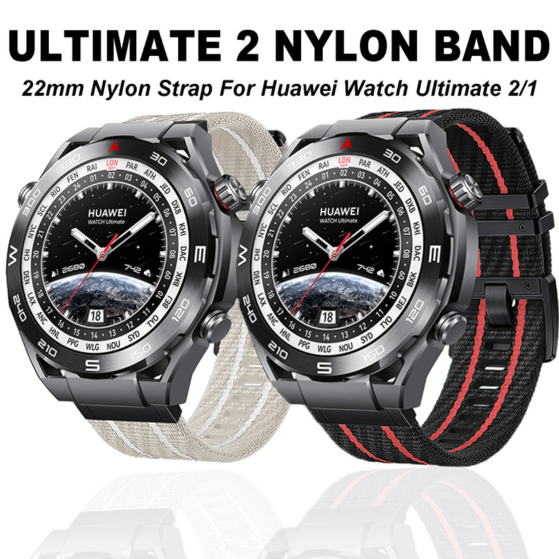 Vòng Nylon 22mm cho Huawei Watch Ultimate 2 Dây đeo thể thao cho Huawei Watch 5 4 3 Pro GT 2 3 4 5 6