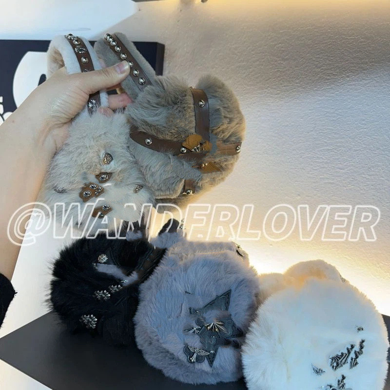 -Keke Plush Hot Girl Earmuffs Warm Earmuffs LOVER Cover Bảo vệ tai Túi tai