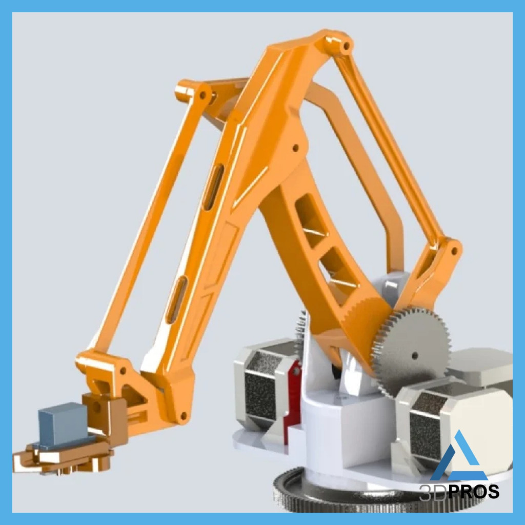 Cánh tay robot 4 bậc ver 2 - siêu to - cứng cáp - sử dụng động cơ step - 3dpros