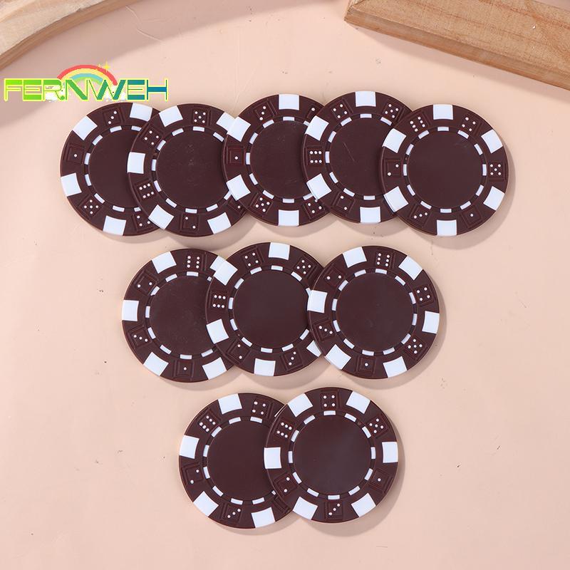 [Fernweh] 10 Chiếc ABS Nhựa Poker Chips Casino Texas Hold 'em Poker Đồng Xu Kim Loại 11.5g Chip Poke