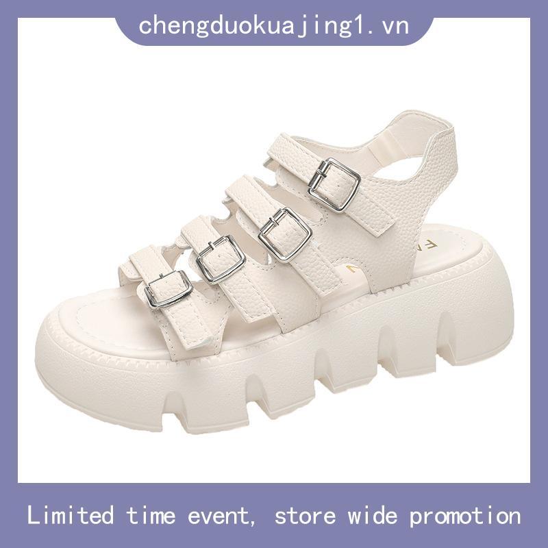 FANHUALUO dép sandal nữ dép bánh mì đế cao Độ bền cao Kiểu dáng độc đáo Phù hợp Màu sắc đa dạng FDL2