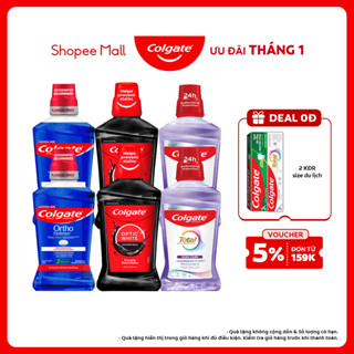  Bộ 2 nước súc miệng Colgate diệt khuẩn không cay rát cho hơi thở thơm mát 500ML 