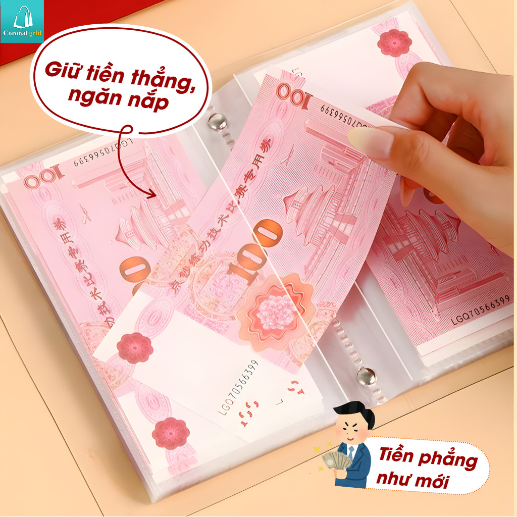 Túi đựng tiền bằng da mềm, ví, phong bì gửi tiền, dung tích lớn, chống thấm nước, chống bẩn và chống mài mòn.