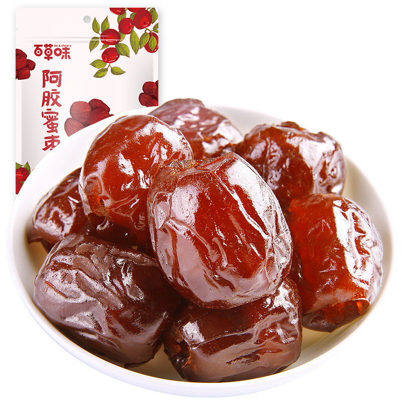 Baicaowei Ejiao Candied Dates 228g Red Dates Candied Fruit Trái cây sấy khô Không hạt Ngày ăn nhẹ Gó