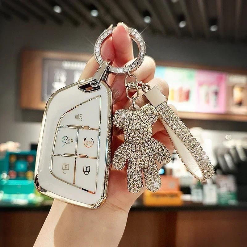 TPU Chìa Khóa Xe Ô Tô Vỏ Fob Dành Cho Xe Cadillac CT4 CT5 Escalade Cadillac 2019 2020 2021 2022 5 Bo