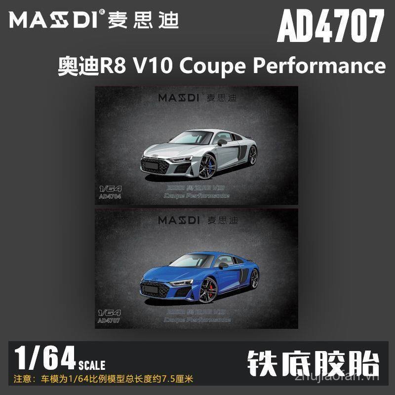 Maxdi 1: 64 Audi R8 V10 Coupe Hiệu Suất Xe Thể Thao Mô Phỏng Hợp Kim Xe Mô Hình WTKK