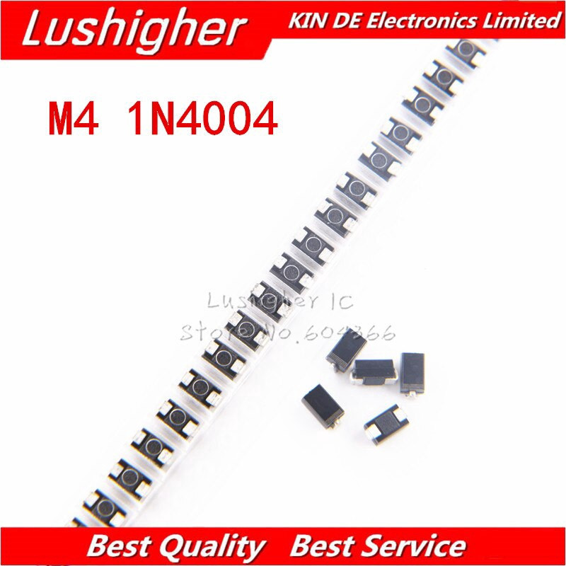 100 CÁI M4 1N4004 SMD 1A 400V IN4004 Bộ chỉnh lưu Diode miễn phí vận chuyển