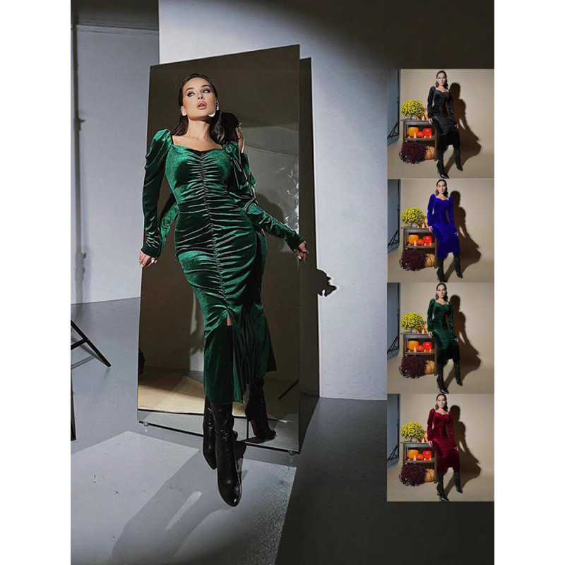 Đầm thu đông thanh lịch, form slim-fit