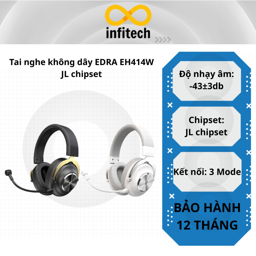 Tai nghe không dây EDRA EH414W JL chipset - Hàng chính hãng