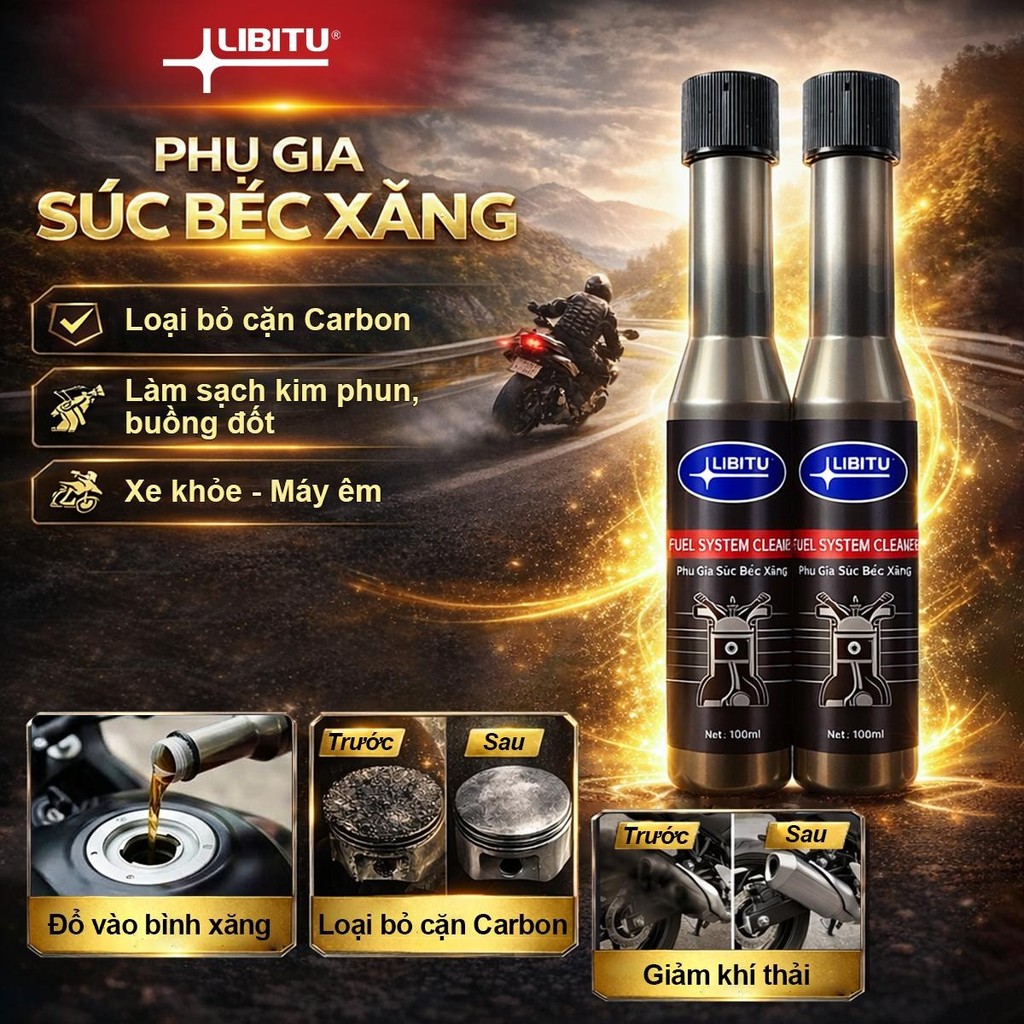 Dung Dịch Vệ Sinh Kim Phun & Buồng Đốt Libitu - Combo 2 Chai - Đánh Tan Cặn Carbon