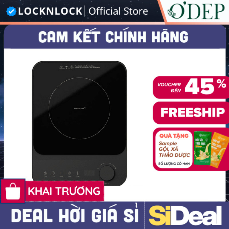 Bếp điện từ LocknLock Induction cooker EJI351BLK công suất 2000W - Màu đen - SIDEAL SIL