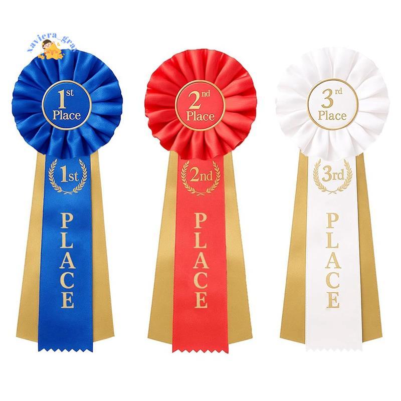 Bộ ruy băng giải thưởng 3 ruy băng 1st 2nd 3rd, Satin Participation Place Winner Victory Ribbons Awa