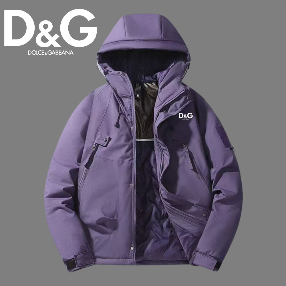 Dolce & Gabbana Thu Đông 2025 - Áo Khoác CottonSlim-Fit Unisex, Chống Gió và Mưa, Mũ Tháo Rời