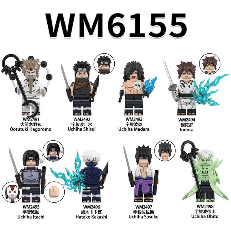 2025 Phong Cách Mới Tương Thích Lego Shadow Ninja Sasuke Itachi Dừng Dây Nước Khối Xây Dựng Mô Hình 