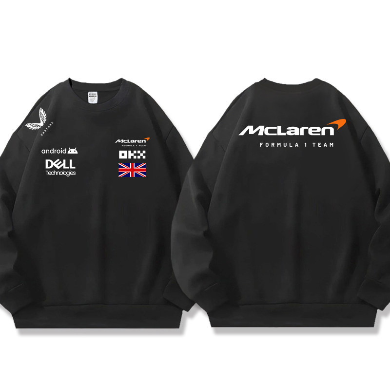 F1 McLaren Formula Racing Cổ Tròn Áo Nam Mùa Thu Đua Xe Đạp Jersey Áo Dài Tay