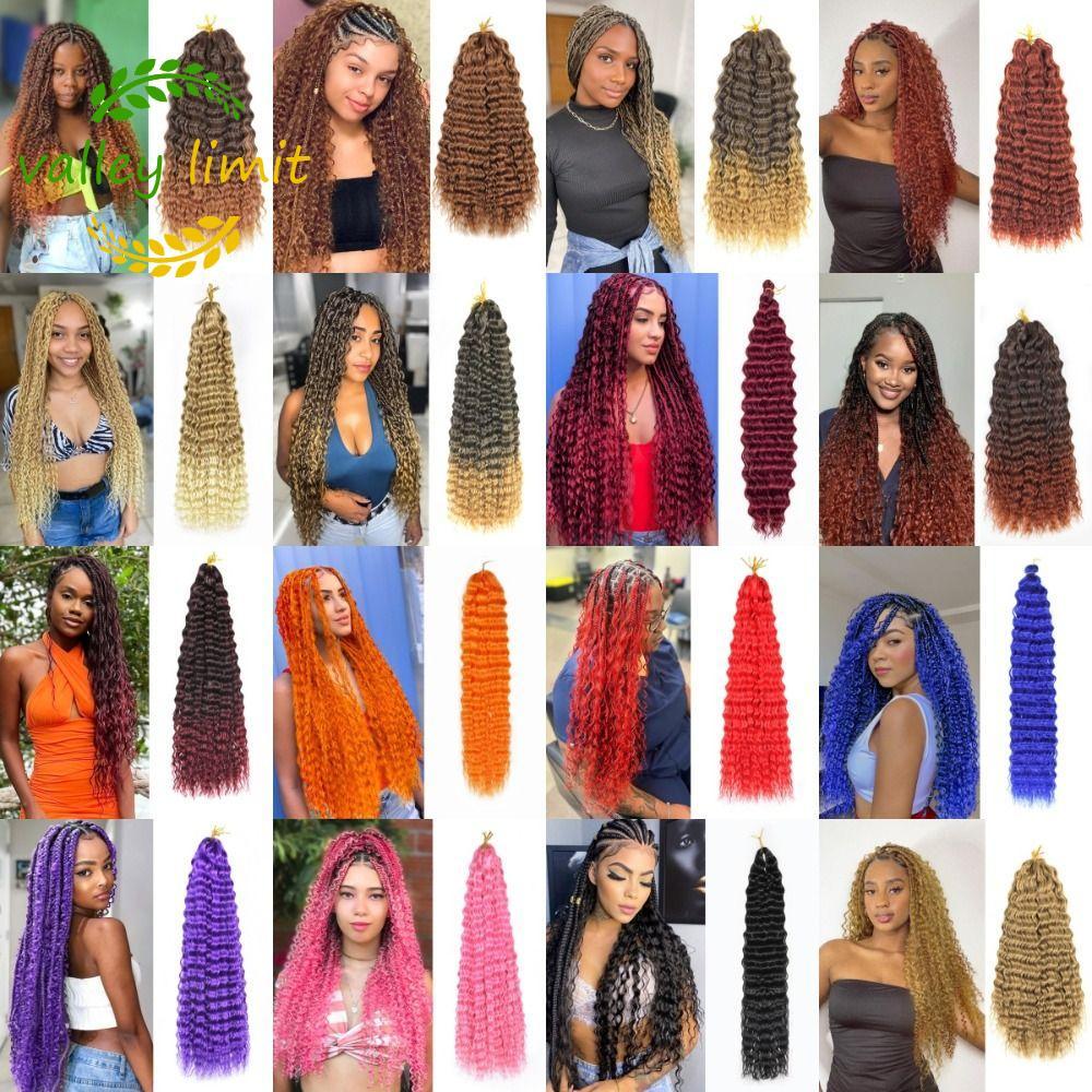 valley limit Tóc Giả Tổng Hợp Valley Limit, Naturally Dyed Ombre Waves, 18/24 Inch Afro Braids Exten