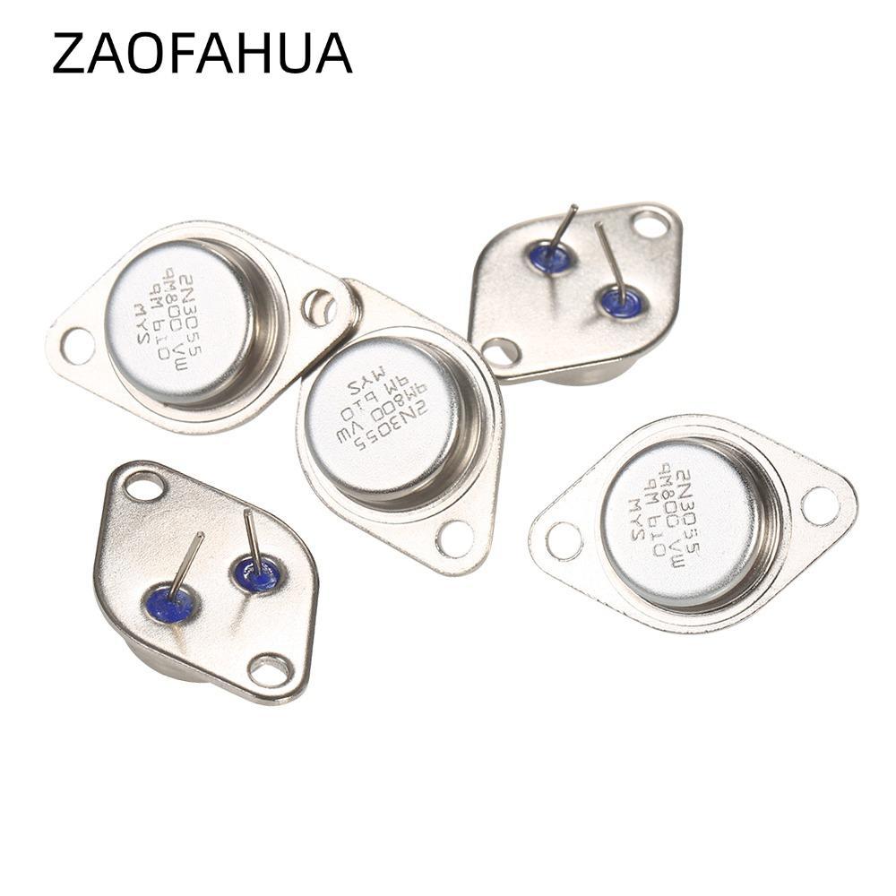 ZAOFAHUA 5 Cái 2N3055 Điện Transistor, 15A / 60V 2N3055 NPN Power Transistors Set Metal TO-3 TO-3 Tr