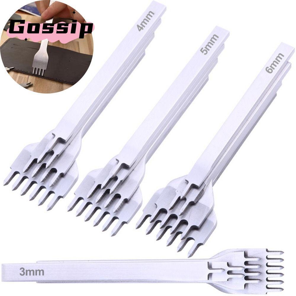 Lỗ đục lỗ cách GOSSIP, Dụng cụ đục lỗ bạc bằng thép, Dụng cụ thủ công bằng da 3 / 4 / 5 / 6MM ​Da đụ