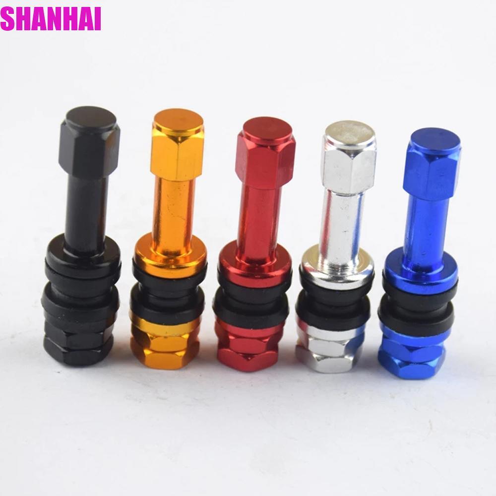 SHANAI TR48E 4 Chiếc Màu Đỏ Không Ống Hợp Kim Nhôm Xe Bánh Xe Đạp Van Mũ Bụi