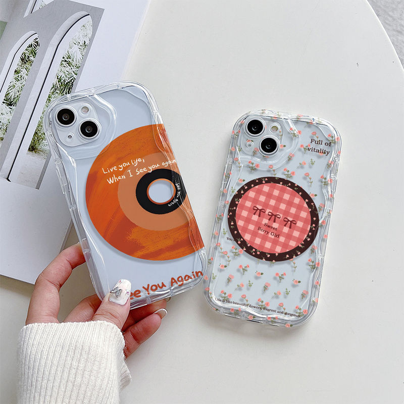 Ốp lưng trong suốt gợn sóng kem cho OPPO A3X A5i A96 A95 A93 A77S A76 A74 A60 A58 A57 A54 A53 A38 A3