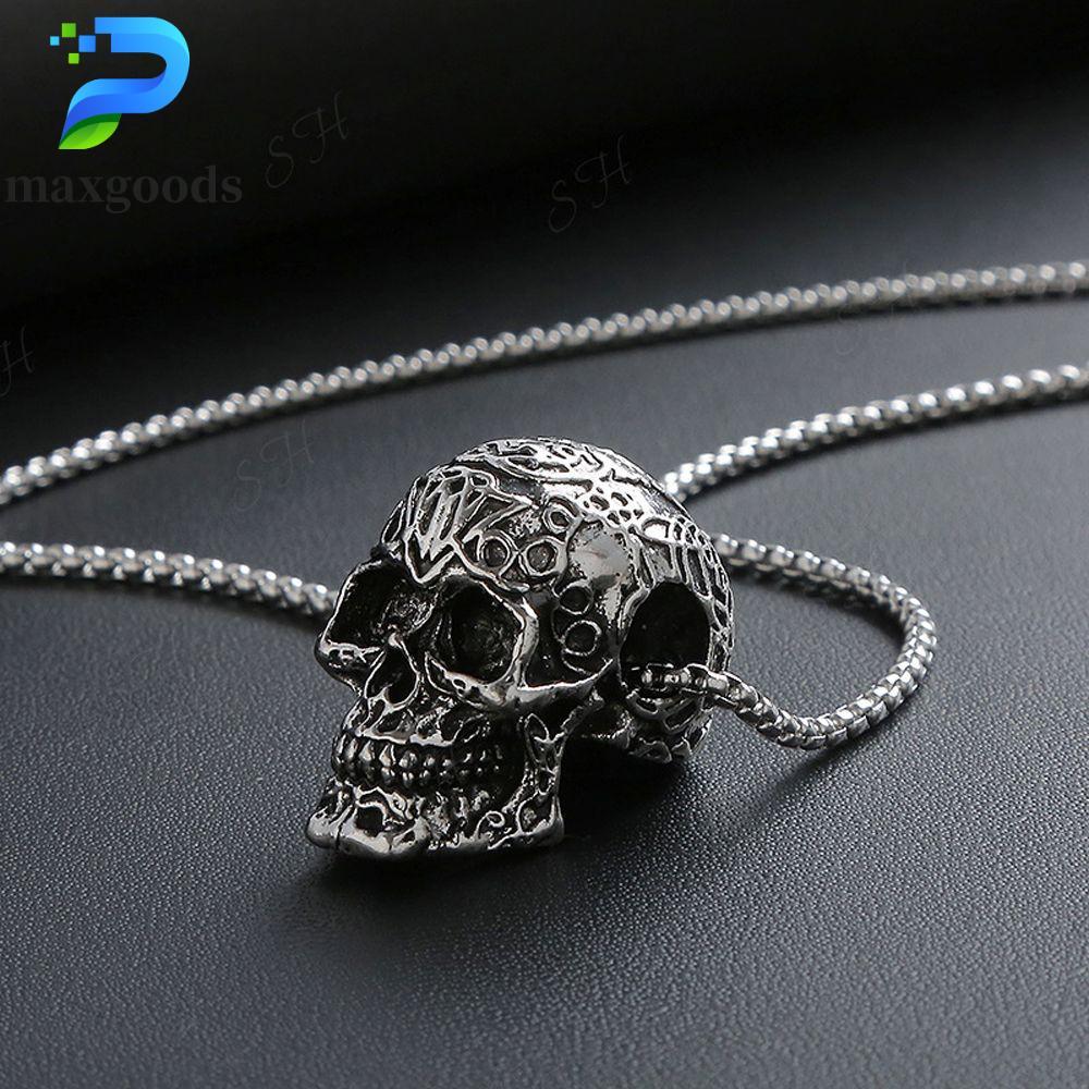 MAXGOODS Mặt Nạ Đầu Lâu Vòng Cổ Halloween Style Boho, Trang Sức Nam Dễ Thân
