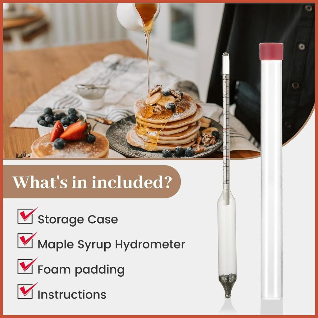 Bộ thủy kế Maple Syrup Máy đo mật độ thủy kế Maple Syrup Thiết bị đọc dễ dàng với thang Baume Brix c
