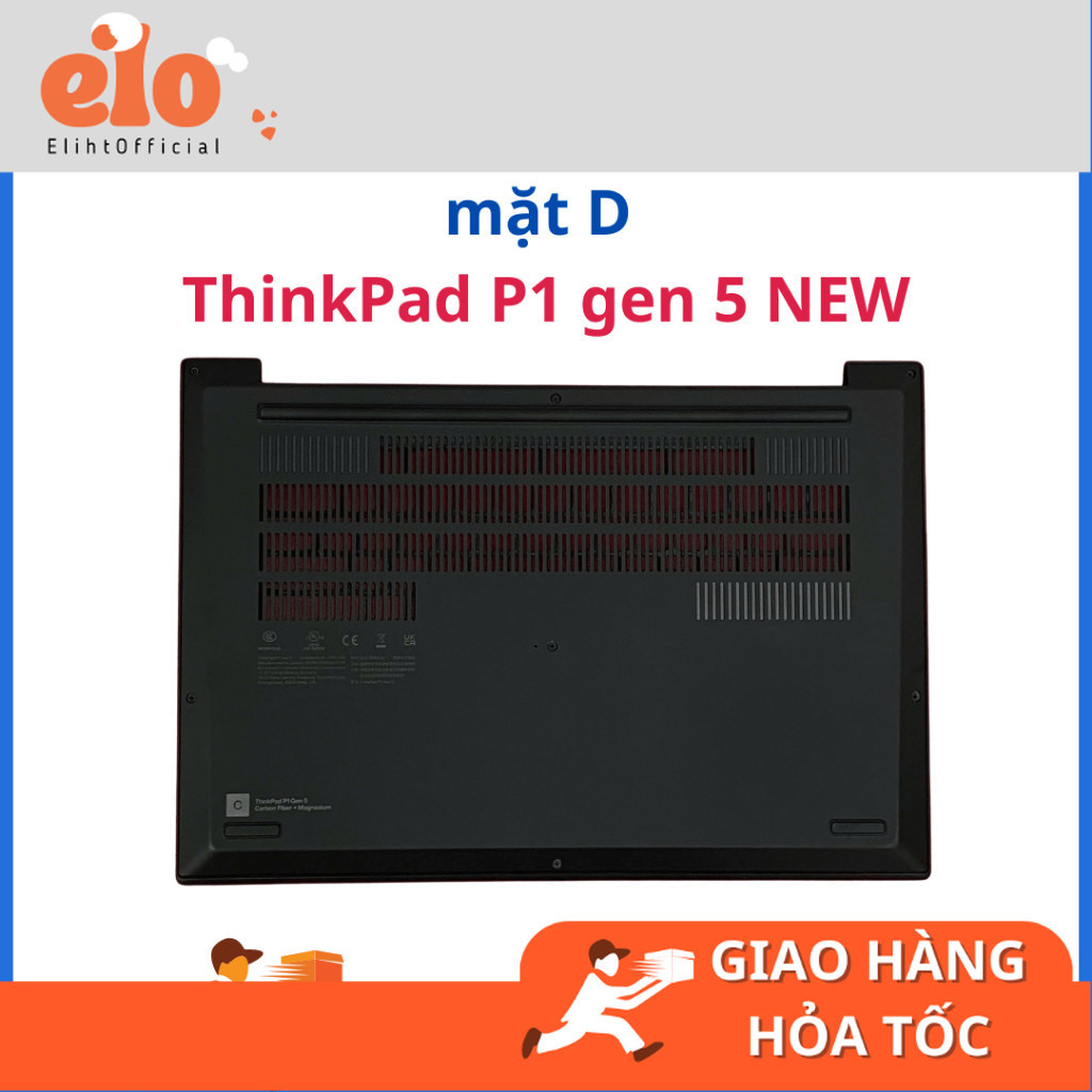 Mặt D ThinkPad P1 Gen 5 – Nhựa Carbon Cao Cấp – Bền, Nhẹ & Chuẩn Form