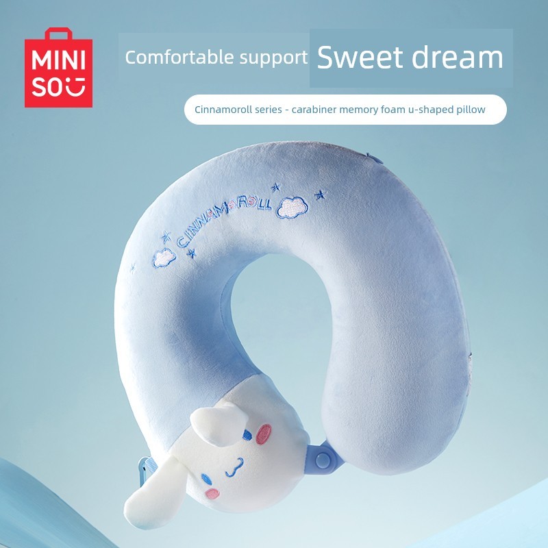 MINISO MINISO Gối Hình Chữ U Sanrio Carabiner Gối Du Lịch Memory Foam Gối Máy Bay Cổ Gối Gối Cổ