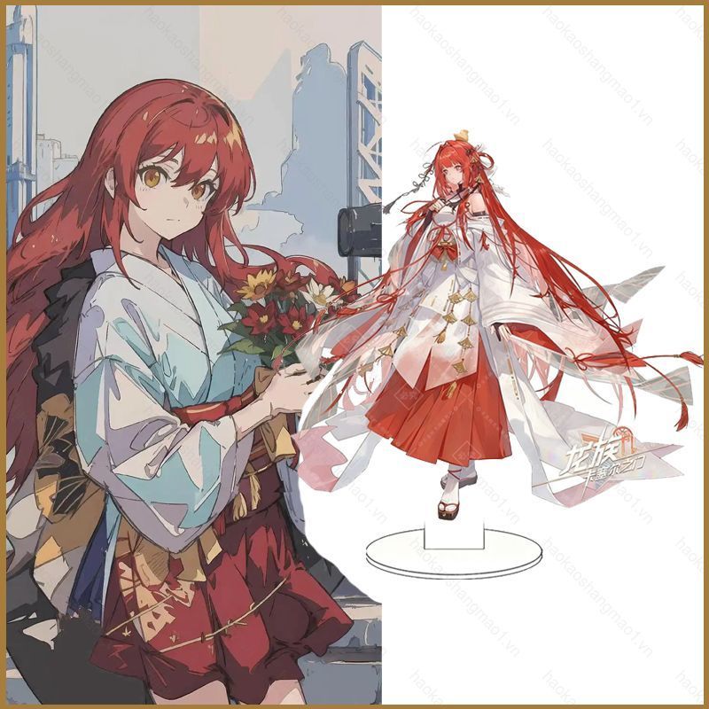 HK1 Dragon Raja Tấm Đứng Uesugi Erii Acrylic Tấm Đứng Ký Anime Để Bàn Trang Trí KH1