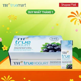  Thùng Sữa Chua Uống Tiệt Trùng Hương Việt Quất TH True Yogurt milk 180ml  48 Hộp  
