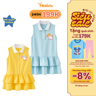   VOUCHER 8% GIẢM 30K ĐƠN 349K  Đầm váy Polo sát nách bé gái Rabity 952.902 