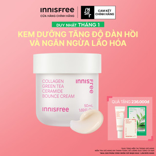  Kem dưỡng giúp làm mờ các dấu hiệu lão hóa trên da INNISFREE Collagen Green Tea Ceramide Bounce Cream 50mL 