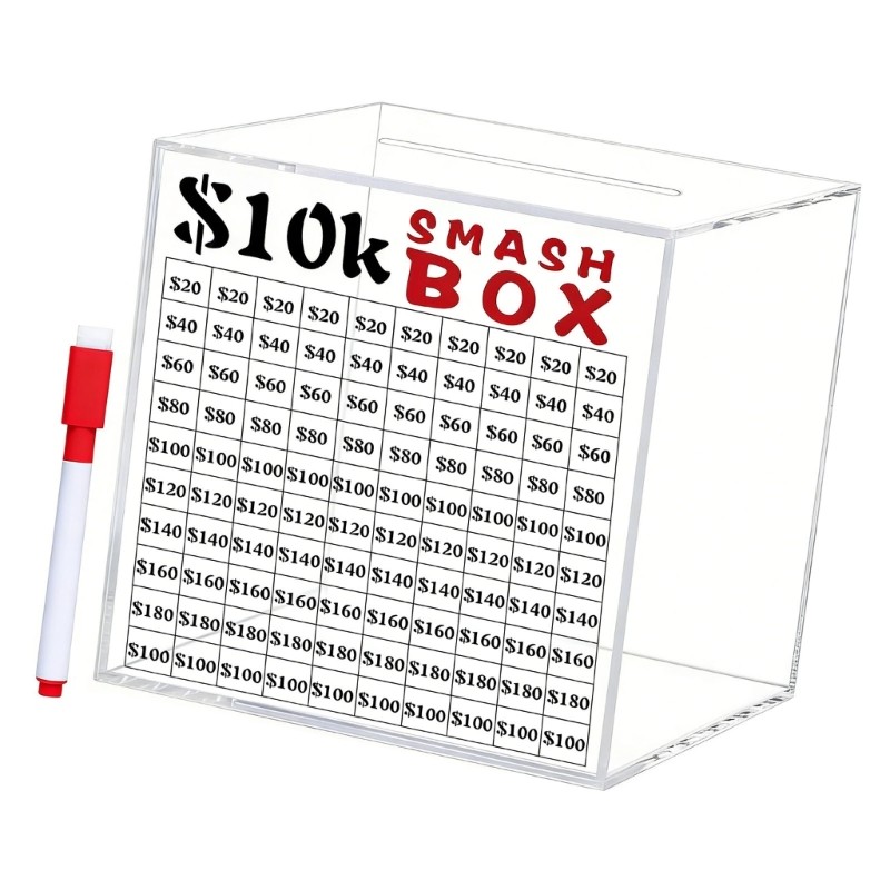 R * 10k Đập Hộp Tiền Lớn Heo Đất Ngân Hàng Dành Cho Người Lớn 10000 Tiết Kiệm Thử Thách Hộp Tiết Kiệ