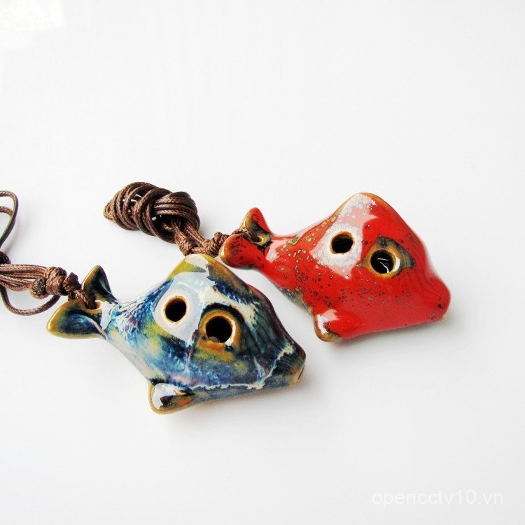 Gốm Cá Ocarina 6 Lỗ AC Chỉnh Người Mới Bắt Đầu Sáu Lỗ Alto C-Tuning Crack Chuyên Nghiệp Dân Tộc Chơi