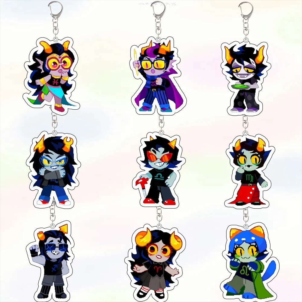Móc khóa Homestuck nhân vật Vriska Serket Gamzee Makara Kanaya Terezi Karkat Acrylic Mica treo balo 