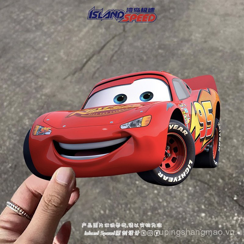 Câu chuyện đua xe số. 95 Red Racing Car Lightning McQueen Car Sticker Đề can trang trí phía sau sáng