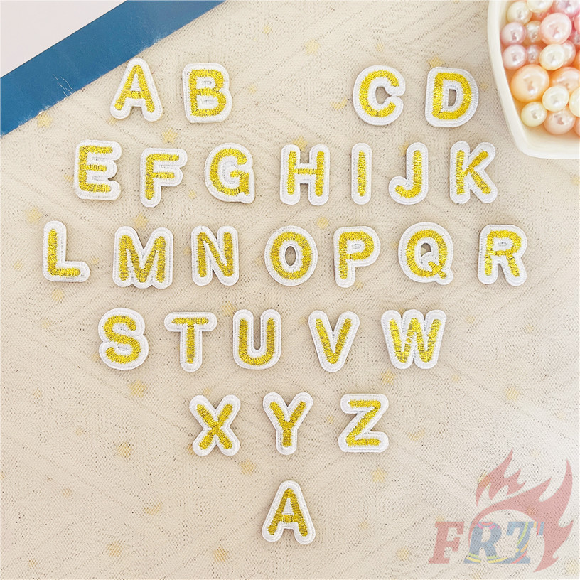 1 Cái ✿ Vàng. Mini Arial English Letters Series 07 Miếng Dán Tự Dính ✿ Miếng dán thời trang DIY