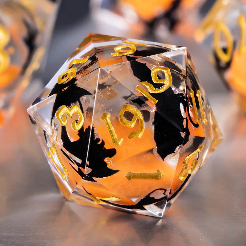 DND Resin Night Light Dice Set Dungeon & Dragon RPG Polyhedral Tabletop Game Number Dice