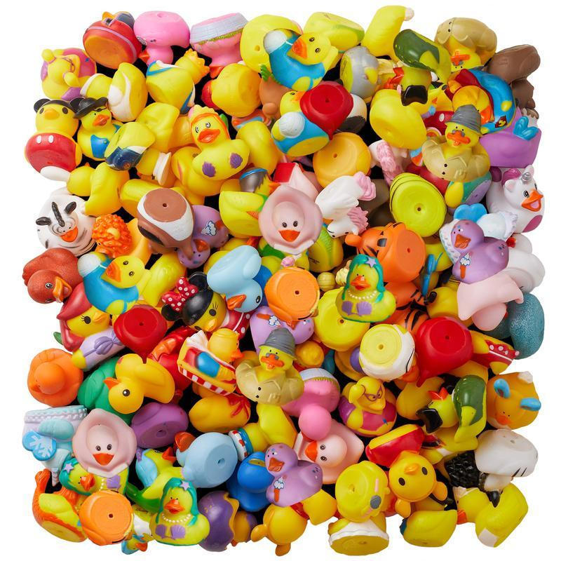 ValenLyra 100 Pack Rubber Duck for Jeeps Ducking - 2" Bulk Floater Duck for Kids - Baby Bath Toy Ass