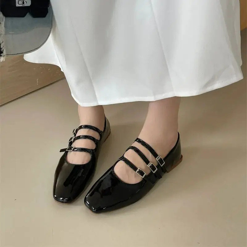 Cổ Điển Nữ Đế Bằng Ballerina Giày Nữ Thời Trang Ngón Vuông Ballet Nơ Nơ Nông Moccasin Casual Loafer 