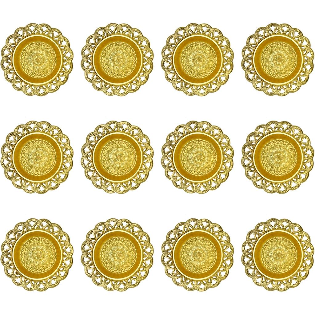 Bộ Diwali Diya Kim Loại Vàng - 12 Chiếc Đèn Dầu Deya Có Thể Tái Sử Dụng Cho Diwali Quà Tặng Đám Cưới