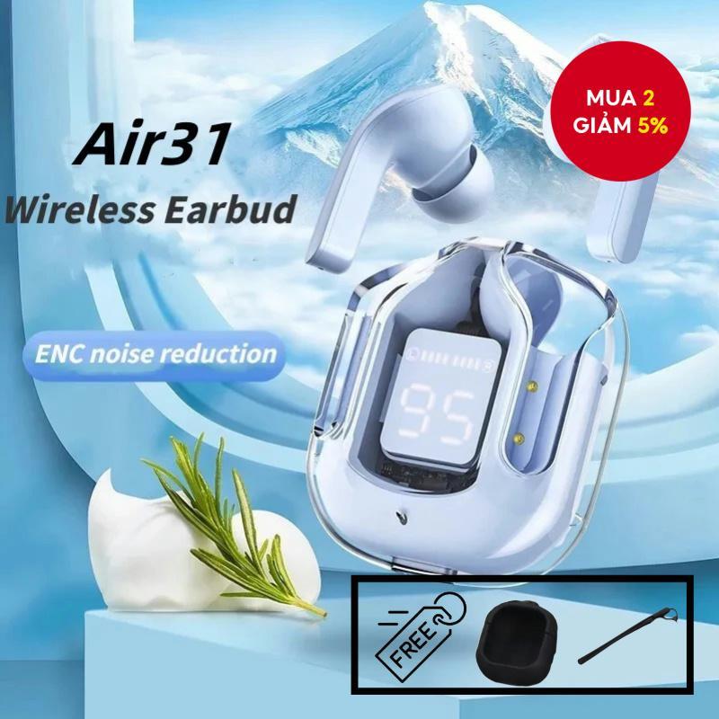 Air31TWS Wireless Bluetooth 5.4 Earbuds Crystal Case Tai nghe chống nước ANC / ENC Khử tiếng ồn Tai 