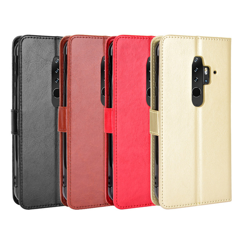 Lingdu Blackview BV6300 Pro Vỏ da điện thoại di động BV6300Pro Flip Crazy Horse Pattern Rope Card Ca