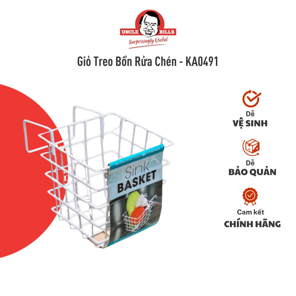 Giỏ Treo Bồn Rửa Chén UNCLE BILLS Thoát Nước Nhanh Tiện Lợi Gọn Gàng - KA0491
