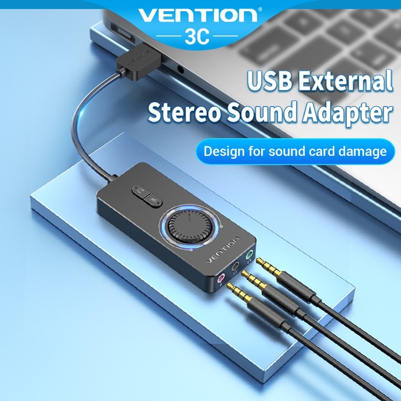 Vention Sound Card USB External Stereo Sound Adapter Audio Card 3.5mm Audio Adapter Gaming Laptop